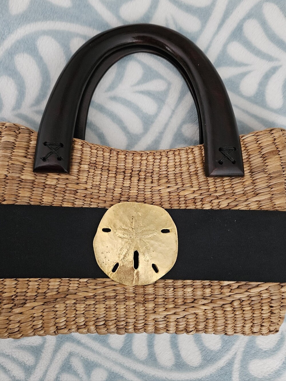 QBS Designs Straw Sand Dollar Bag